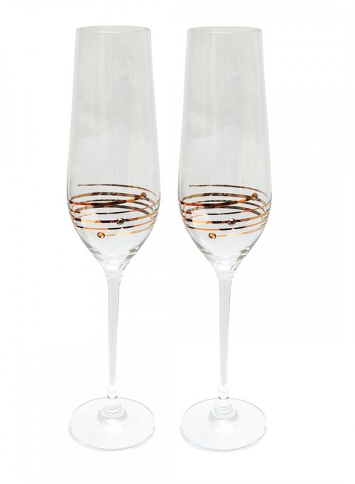 Sklenice Gold flute 230 ml, 2 ks