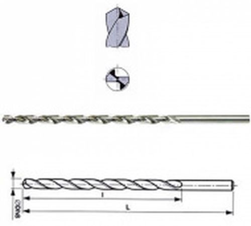 Vrták 6,00 mm 330/225 mm HSS válcový zvlášť dlouhý