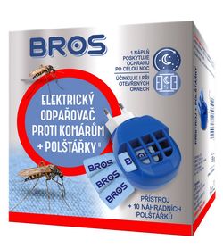 BROS el. odpařovač proti komárům + polštářky 10 ks