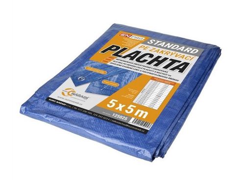 Plachta zakrývací standard 5 x 5 m modro - stříbrná