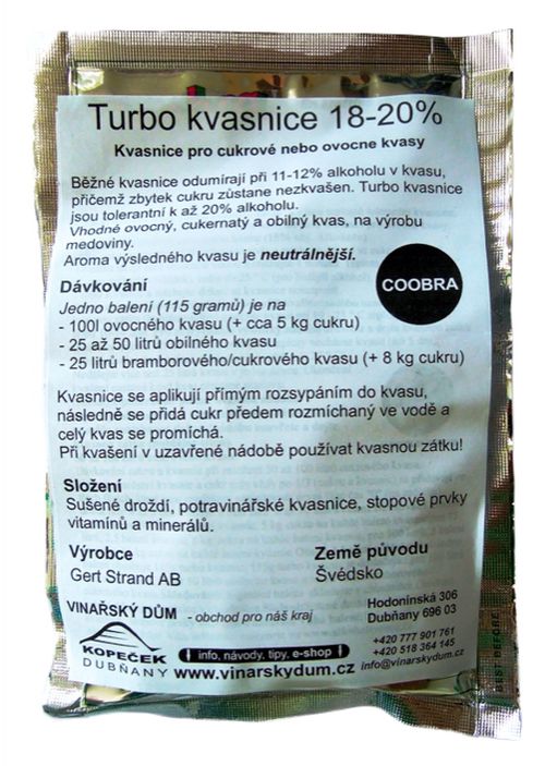 Turbokvasnice 18-20% Coobra
